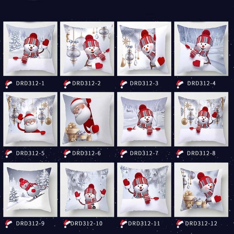 Christmas  Peach Skin Sofa Pillowcase Cartoon Living Room Bedroom Pillowcase Without Pillow Core