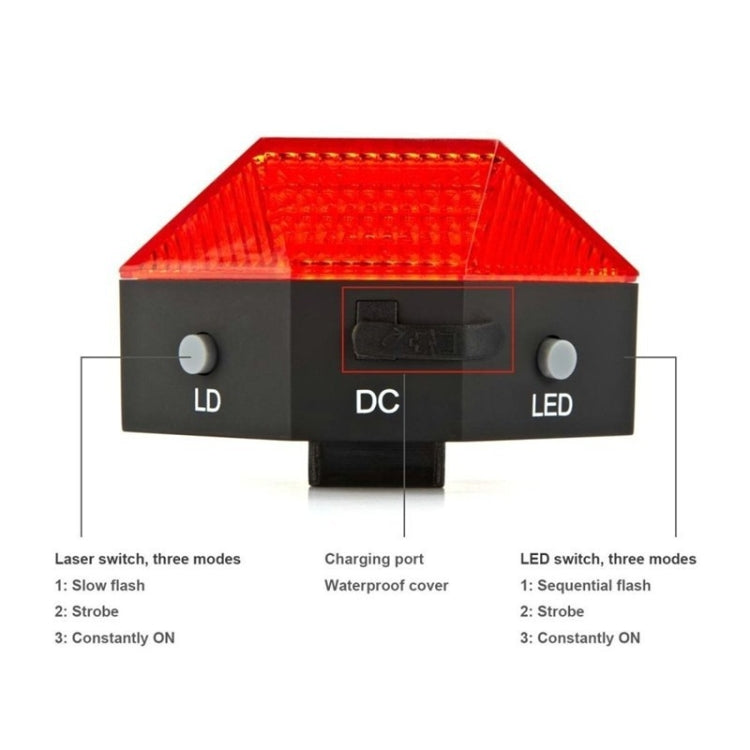 Bicycle Diamond Laser Tail Light Warning Light USB Rechargeable Tail Light