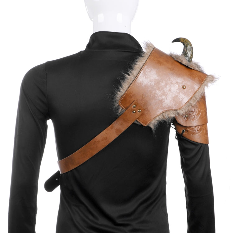 Halloween Carnival PU Leather Adult Men Medieval Viking Armor Shoulder Armor