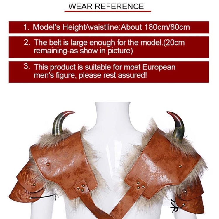 Halloween Carnival PU Leather Adult Men Medieval Viking Armor Shoulder Armor