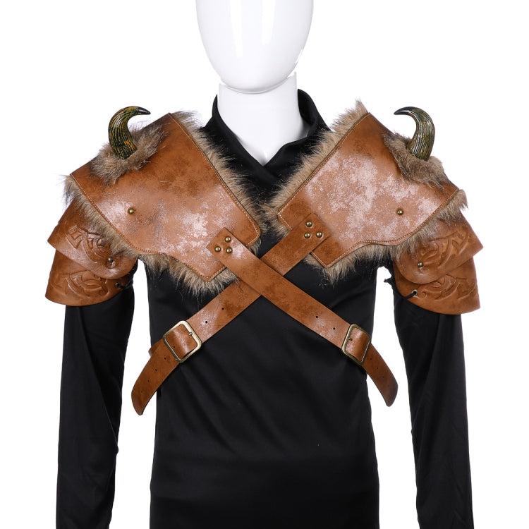Halloween Carnival PU Leather Adult Men Medieval Viking Armor Shoulder Armor