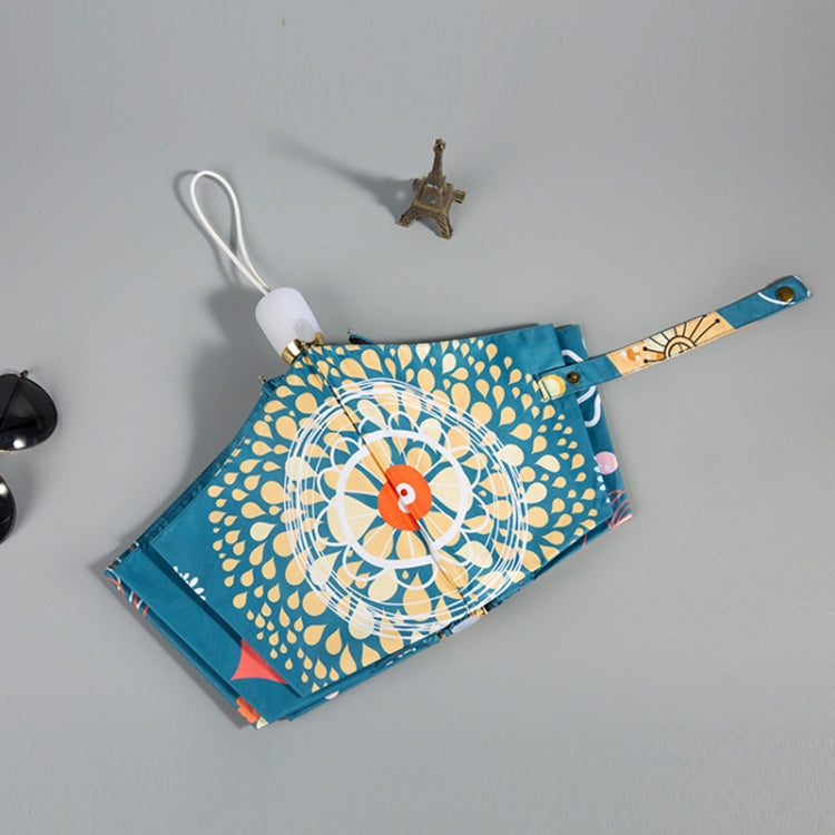 Small Fresh Vinyl Folding Cartoon Forest Rain and Sun Dual-use Umbrella