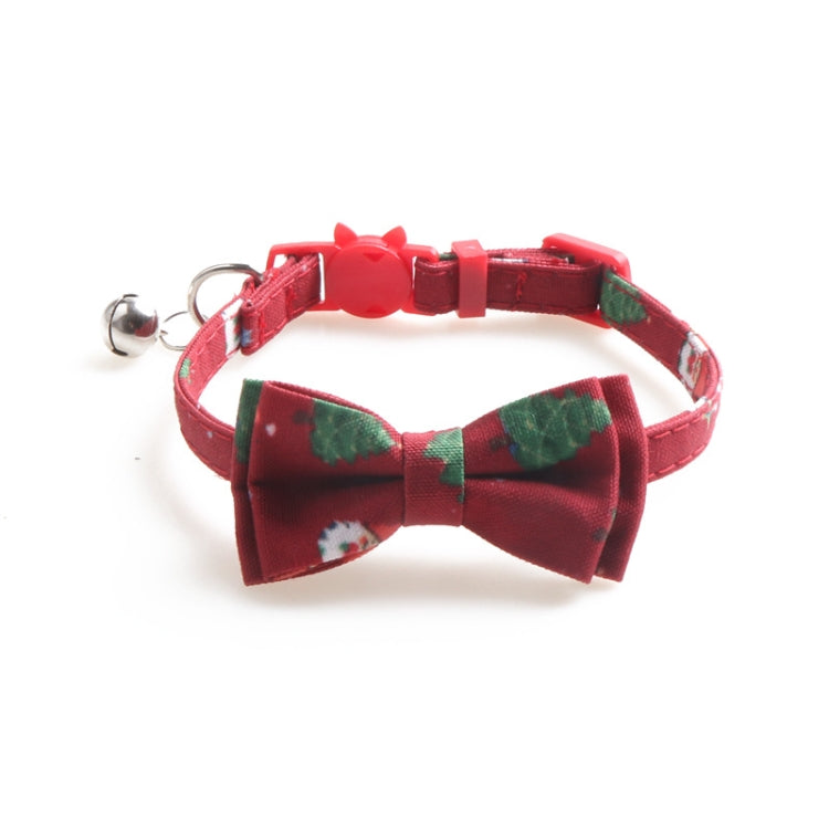 Christmas Snowman & Tree Pattern Pet Collar with Bells