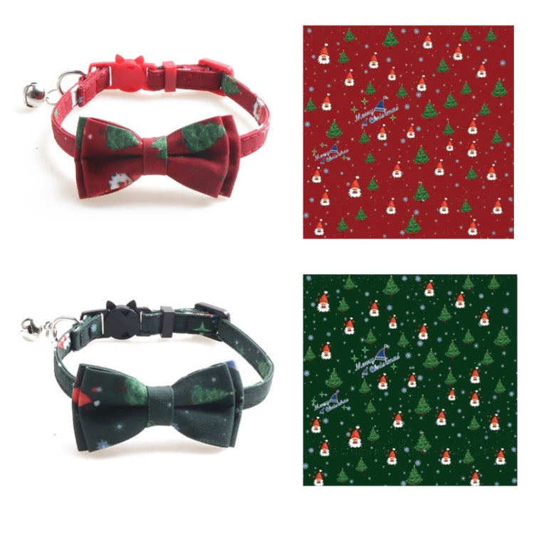 Christmas Snowman & Tree Pattern Pet Collar with Bells