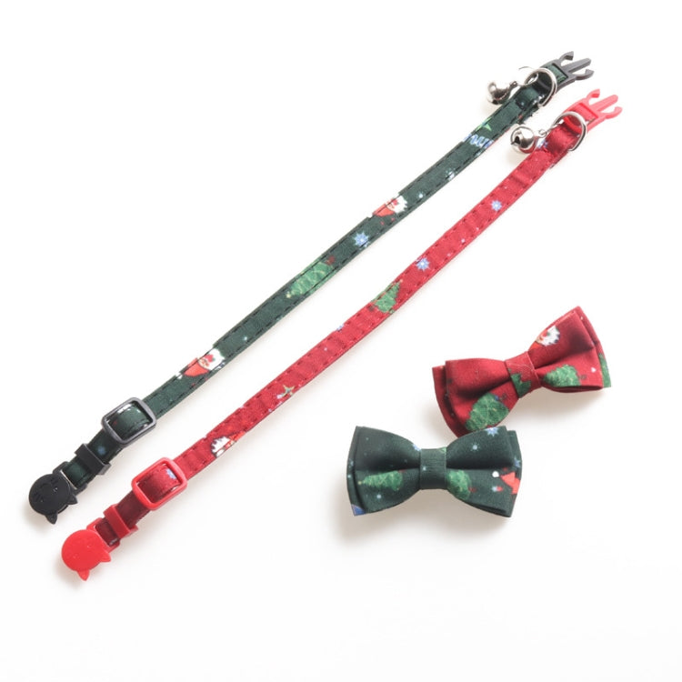 Christmas Snowman & Tree Pattern Pet Collar with Bells