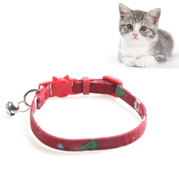 Christmas Snowman & Tree Pattern Pet Collar with Bells
