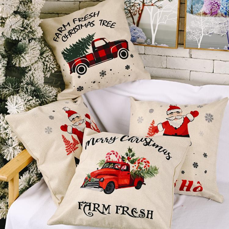Christmas Decorations Linen Pillowcases Square Pillowcases Without Pillow Core
