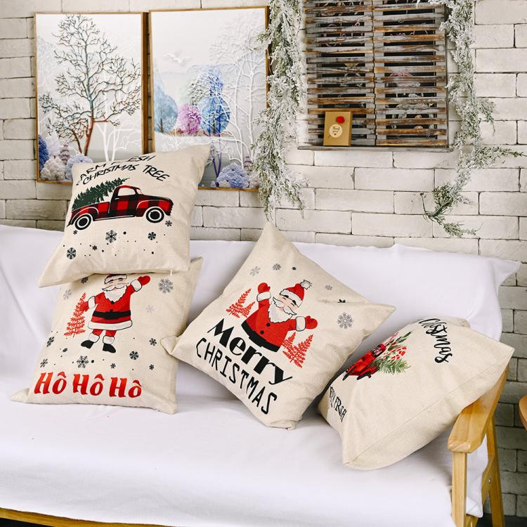 Christmas Decorations Linen Pillowcases Square Pillowcases Without Pillow Core