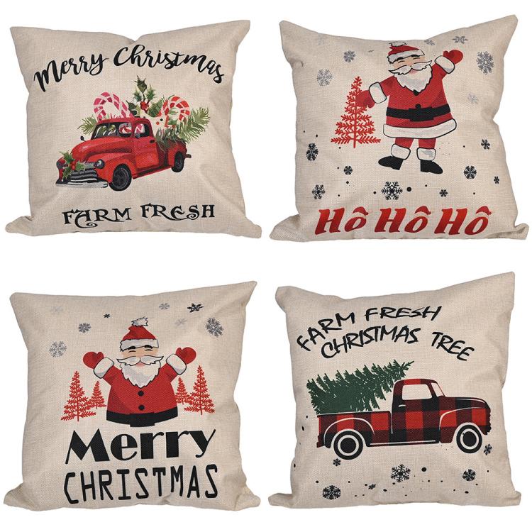 Christmas Decorations Linen Pillowcases Square Pillowcases Without Pillow Core