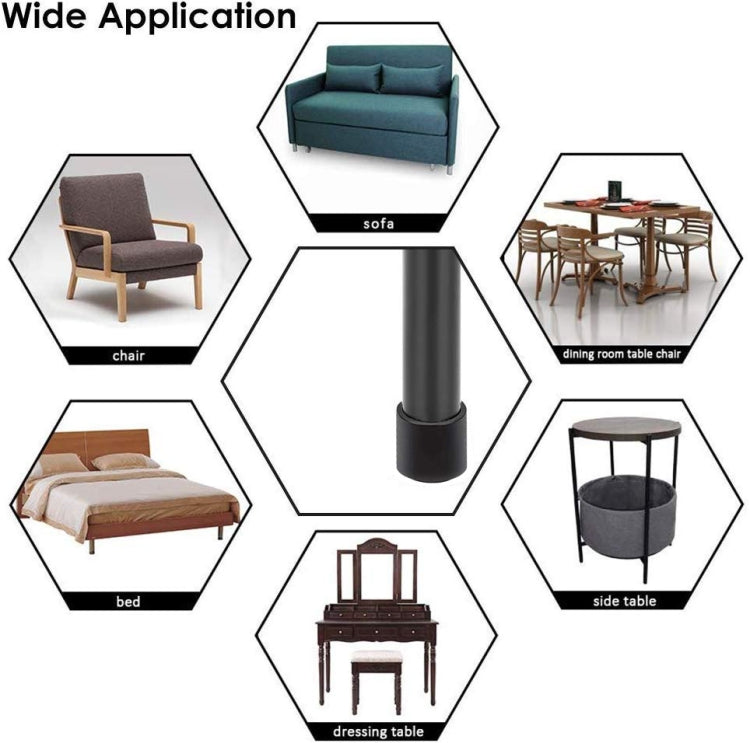 100 PCS Plastic Chair Feet Protectors Black Anti-skid Furniture Legs Table Base Cap Floor Protector Cover