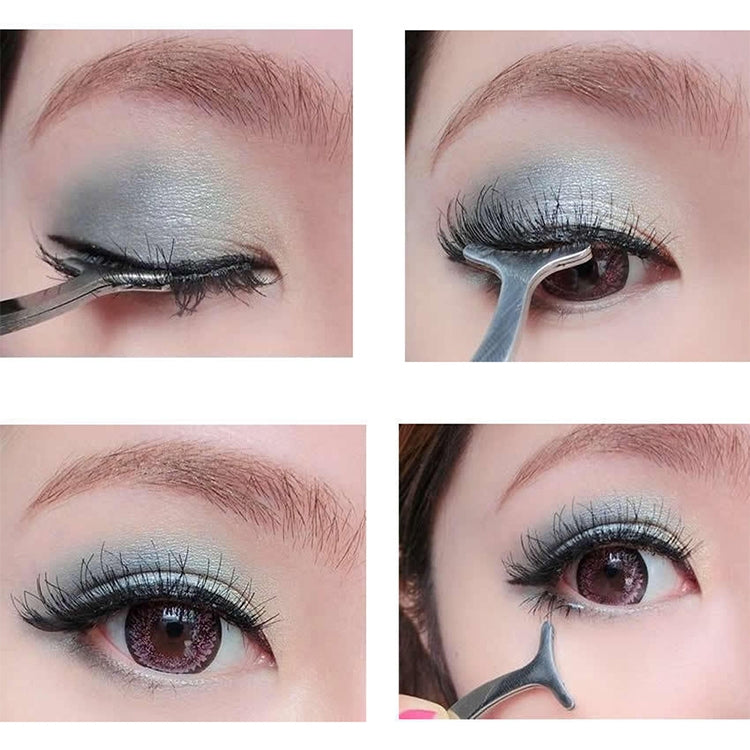 False Eyelash Tweezers Fake Eye Lash Applicator Eyelash Extension Curler Nipper Auxiliary Clip Clamp Makeup Forceps Tools