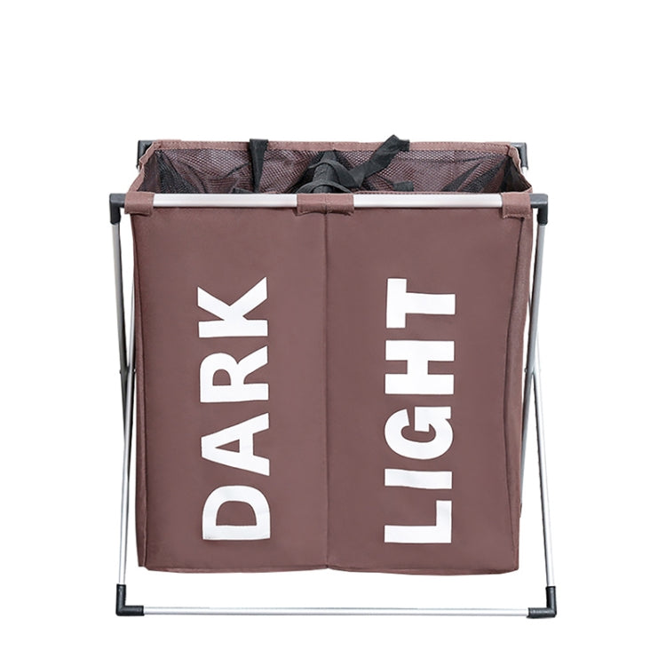 Two Grid Oxford Cloth Laundry Basket Dirty Clothes Waterproof Storage Bag Foldable Basket Bathroom Hamper