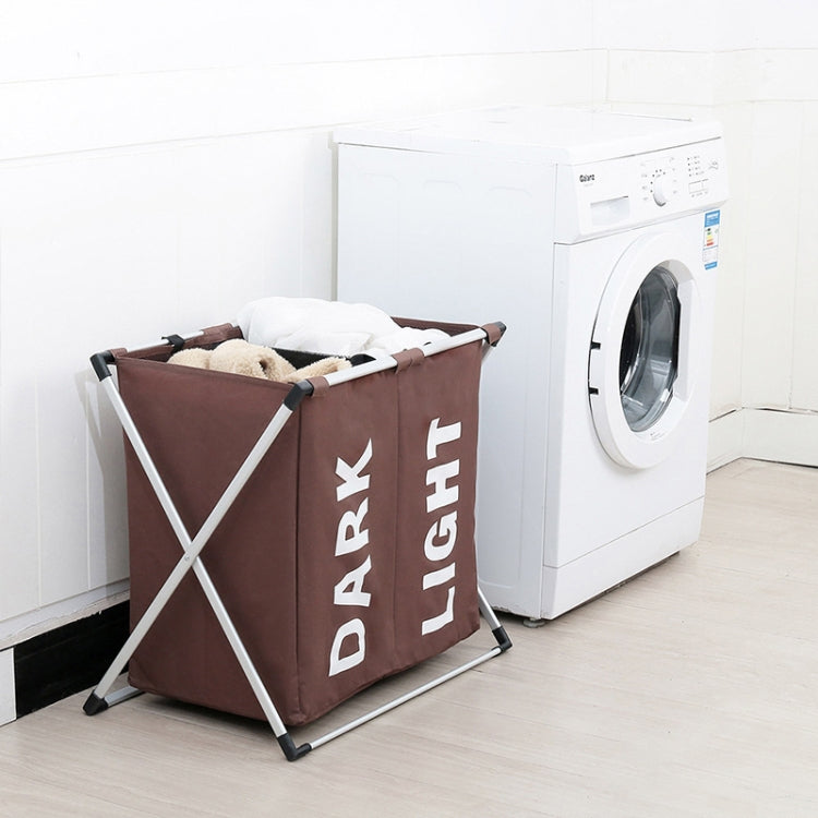 Two Grid Oxford Cloth Laundry Basket Dirty Clothes Waterproof Storage Bag Foldable Basket Bathroom Hamper