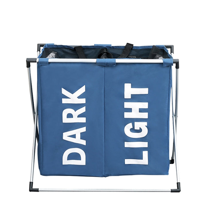 Two Grid Oxford Cloth Laundry Basket Dirty Clothes Waterproof Storage Bag Foldable Basket Bathroom Hamper