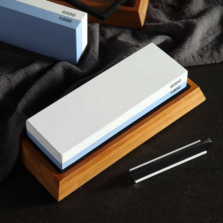 1000/6000 Red White Whetstone Double-sided Bamboo Base Set