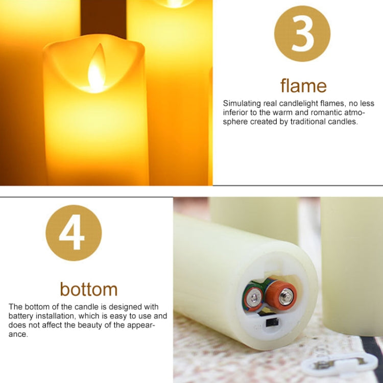 4 in 1 Remote Control Yello Light LED Candle Lamp Halloween Christmas Wedding Decorative Light