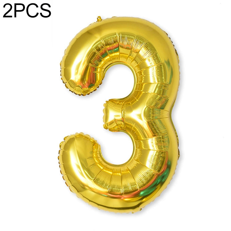 2 PCS 40 Inch Aluminium Foil Number Balloons Birthday Wedding Engagement Party Decor Kids Ball Supplies