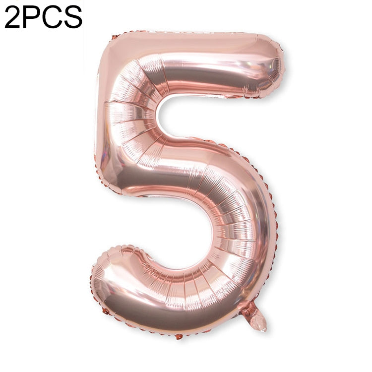 2 PCS 40 Inch Aluminium Foil Number Balloons Birthday Wedding Engagement Party Decor Kids Ball Supplies