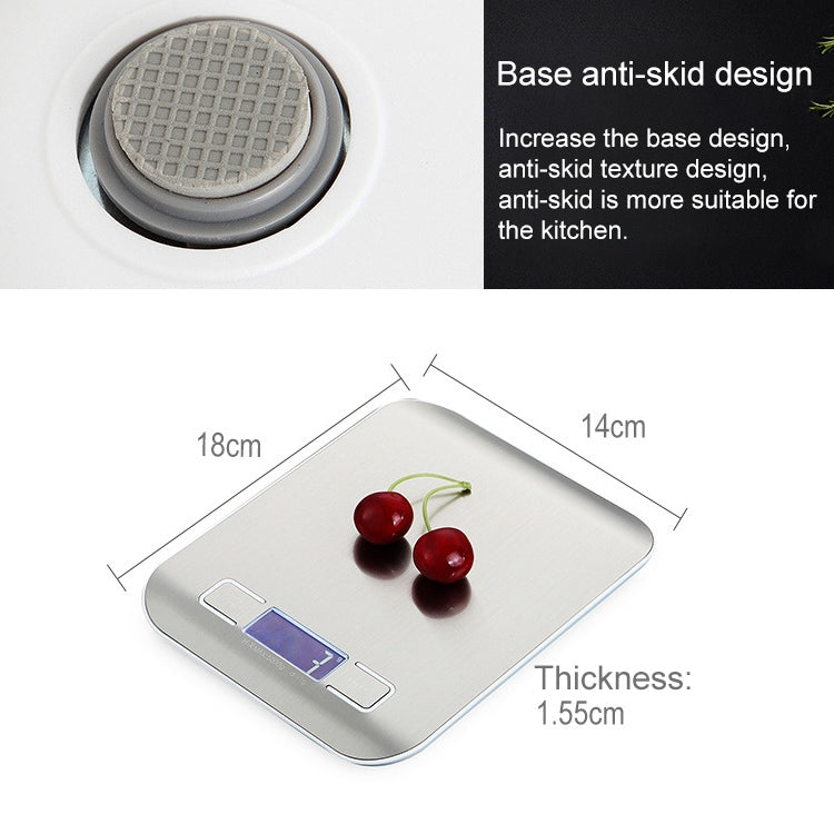 BOH-2012 Digital Multi-function Stainless Steel Food Kitchen Scale with LCD Display, Specification: 10kg/1g