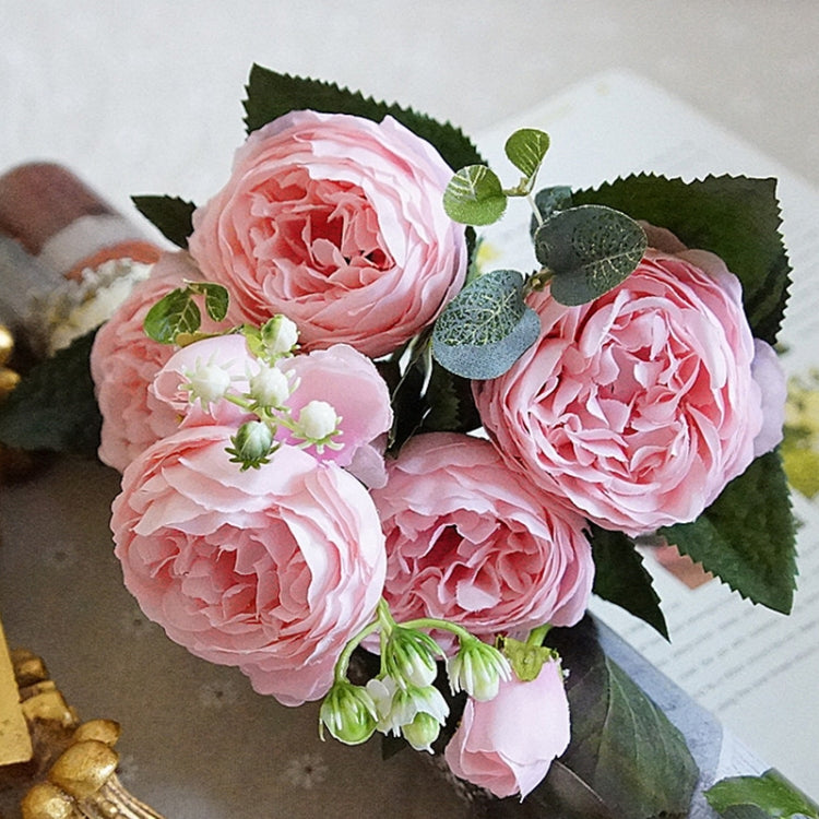 5 PCS Artificial Rose Flowers Small Bouquet Flores Home Party Wedding Fake Flower Decoration