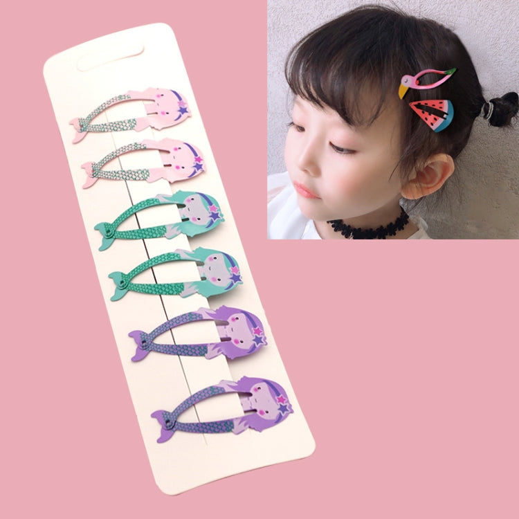 6 PCS/Set Kids Hair Accessories Fruit Hairpins Cartoon Rainbow Hair Clip