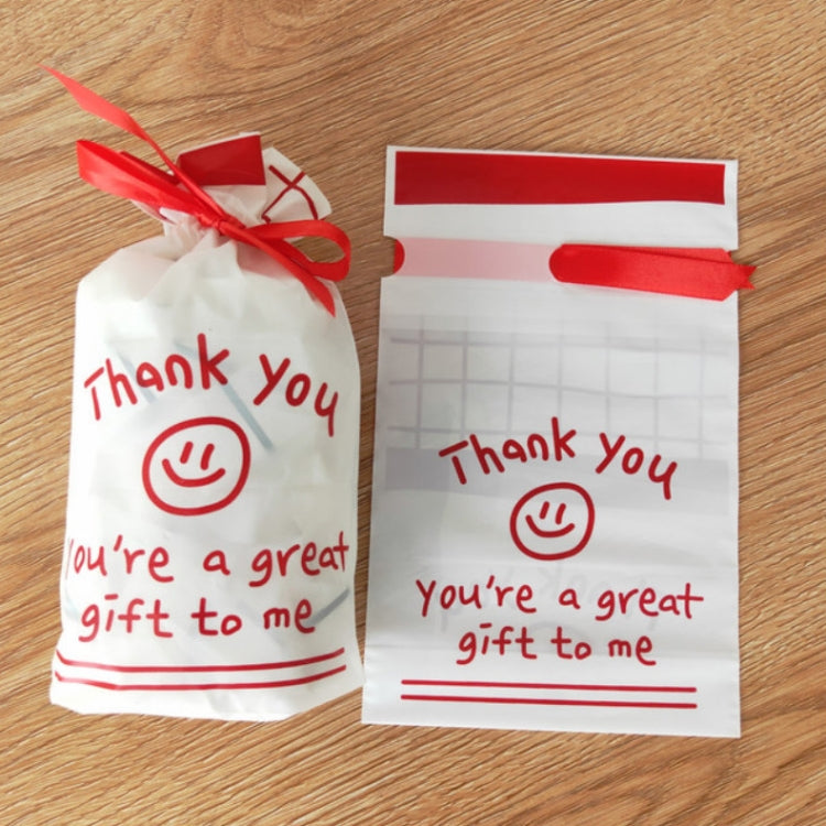 Medium Simple Drawstring Pocket Smile Gift Food Travel Packaging Bag