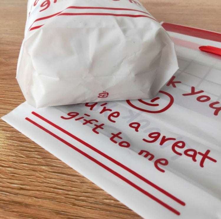 Medium Simple Drawstring Pocket Smile Gift Food Travel Packaging Bag