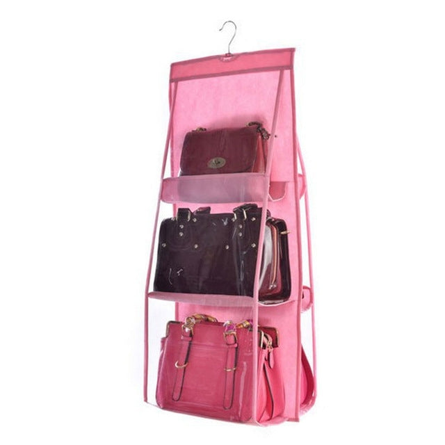 Portable Home Multi-layer Transparent Mesh Bag Hanging Storage Bag