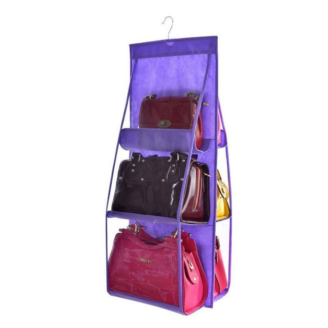 Portable Home Multi-layer Transparent Mesh Bag Hanging Storage Bag