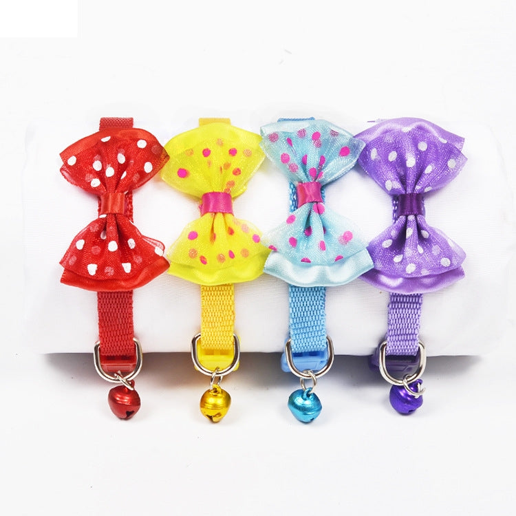 Adjustable Bow Knot Bell Collar Cat Dog Collars Pet Supplies