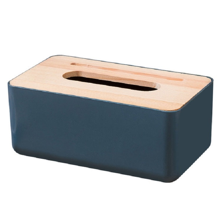 Grooved Drawer Box Home Living Room Tissue Box with Log Cover, Phone Holder Function