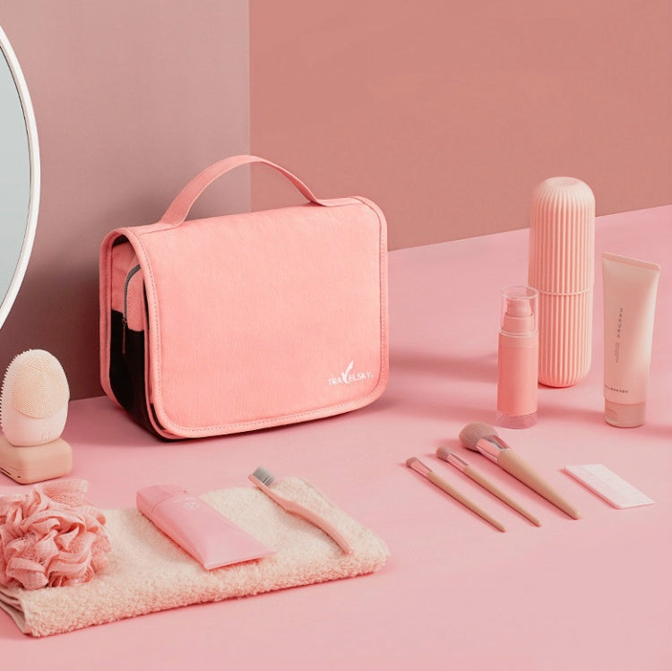 Travelsky Travel Storage Waterproof Pu Cosmetic Bag Multifunctional Folding Large Capacity Toiletry Bag