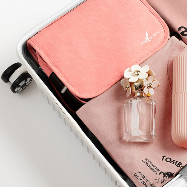 Travelsky Travel Storage Waterproof Pu Cosmetic Bag Multifunctional Folding Large Capacity Toiletry Bag