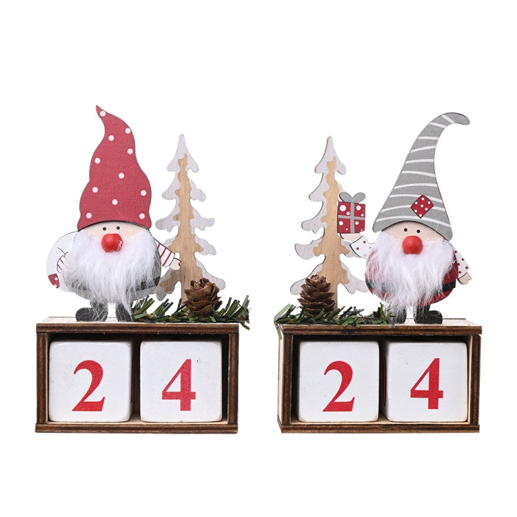 Christmas Wooden Pine Cone Calendar Ornaments Decorative Wooden Calendar Countdown Ornaments