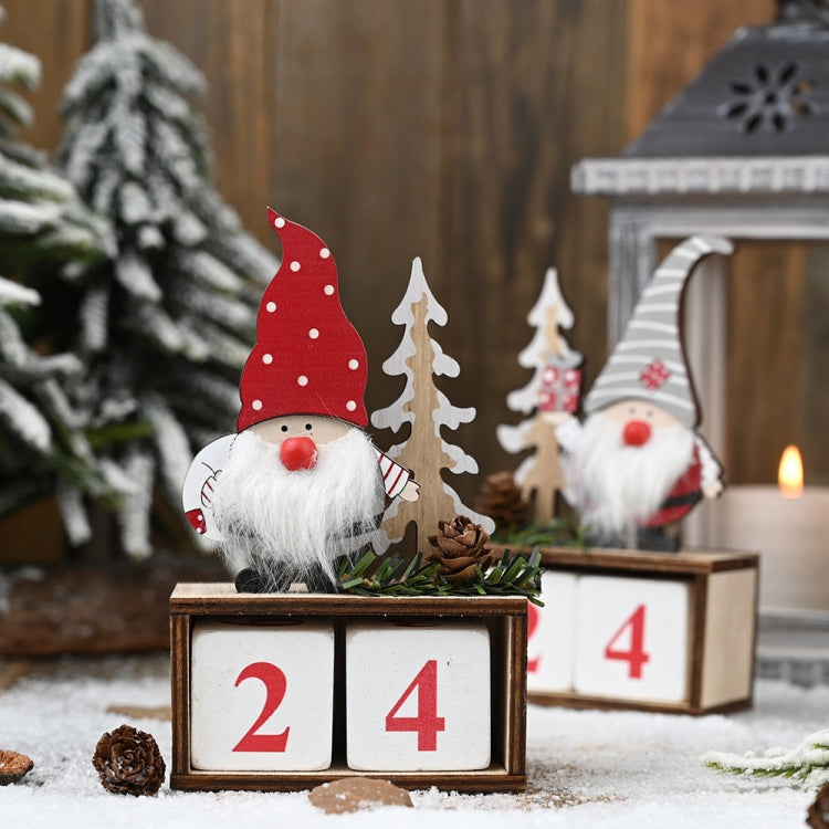 Christmas Wooden Pine Cone Calendar Ornaments Decorative Wooden Calendar Countdown Ornaments