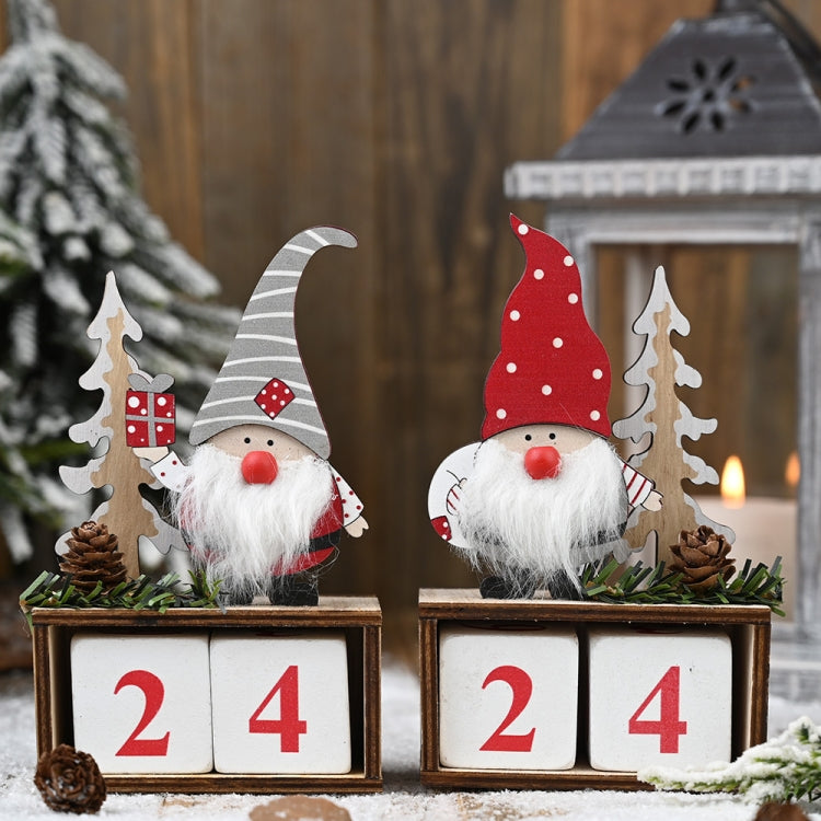 Christmas Wooden Pine Cone Calendar Ornaments Decorative Wooden Calendar Countdown Ornaments