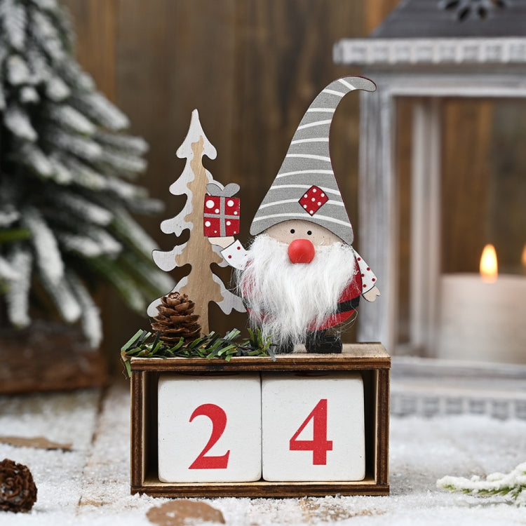 Christmas Wooden Pine Cone Calendar Ornaments Decorative Wooden Calendar Countdown Ornaments