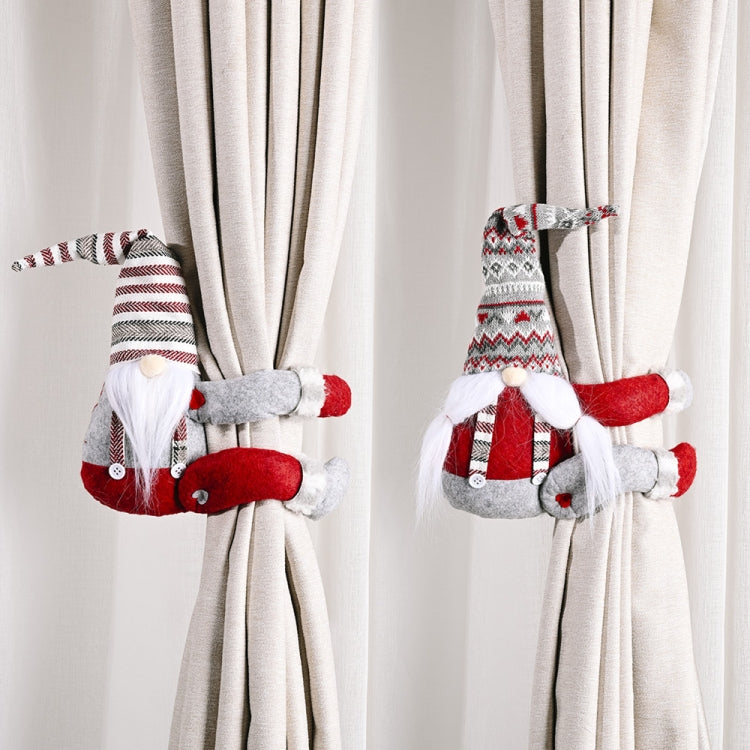 Christmas Decorations Striped Hat Forest Old Man Side Hug Curtain Door Curtain Buckle