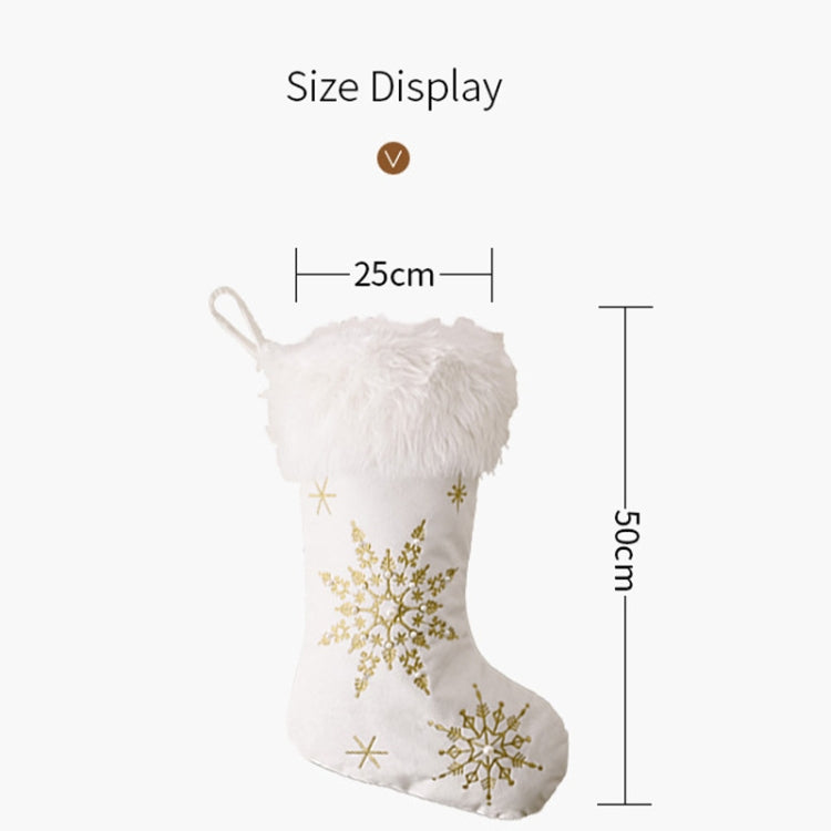 Christmas Decorations Flannel Pearl Snowflake Christmas Socks Plush Christmas Socks Gift Socks