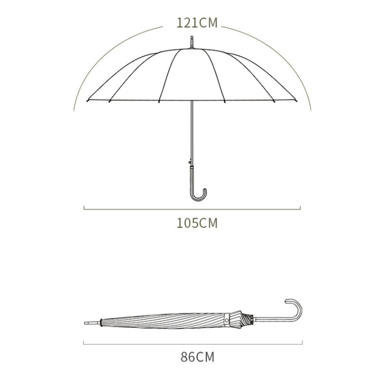 All-weather Umbrella With 16 Bones Enlarged By A Long Handle Straight Pole Umbrella