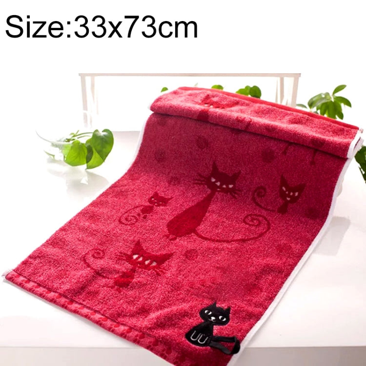 Cute Kitten Pattern Print Cotton Soft Child-Towel Household Face Towel Cartoon Cat Cotton Towels
