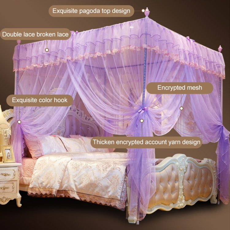 Palace Style Encryption Floor-standing Stainless Steel Three-door Mosquito Net