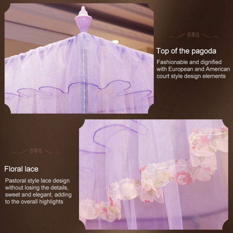 Palace Style Encryption Floor-standing Stainless Steel Three-door Mosquito Net