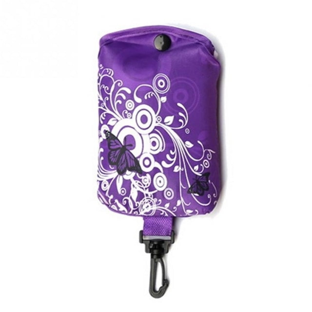 Foldable Shopping Bag Butterfly Flower Oxford Fabric Shoulder Bag Reusable Tote Bag