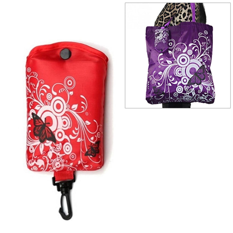 Foldable Shopping Bag Butterfly Flower Oxford Fabric Shoulder Bag Reusable Tote Bag