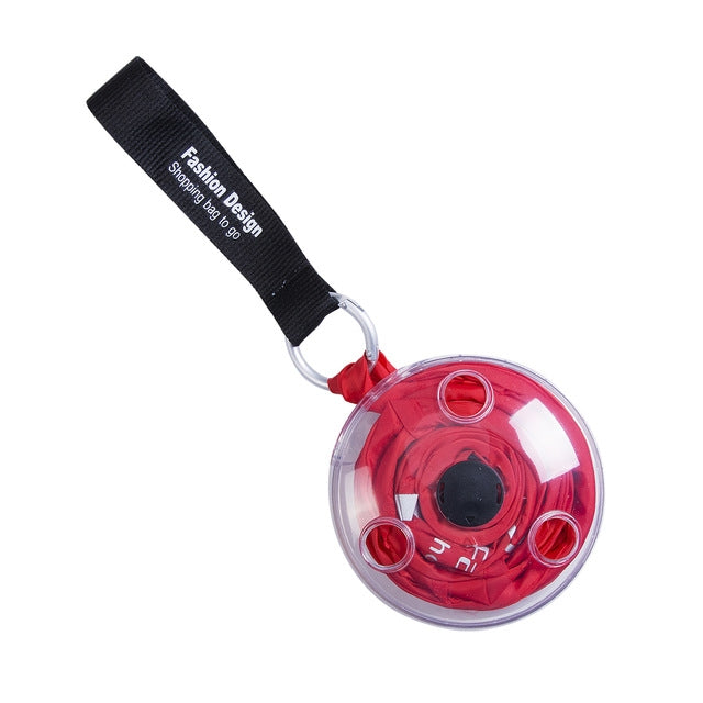 Portable Tote In Pouch Reusable Folding Carabiner Shopping Bag