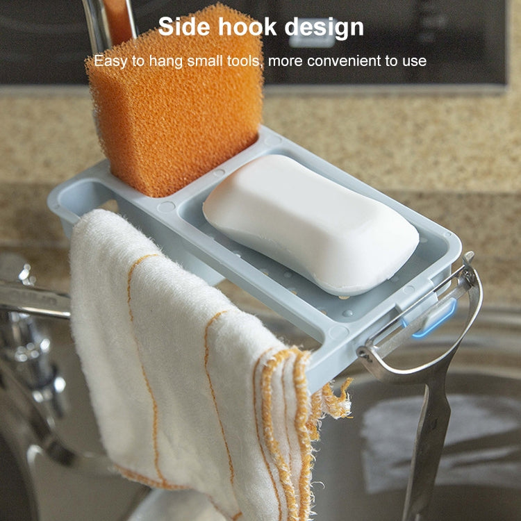Multifunctional Bathroom Faucet Drain Rack Soap Box Rag Hook