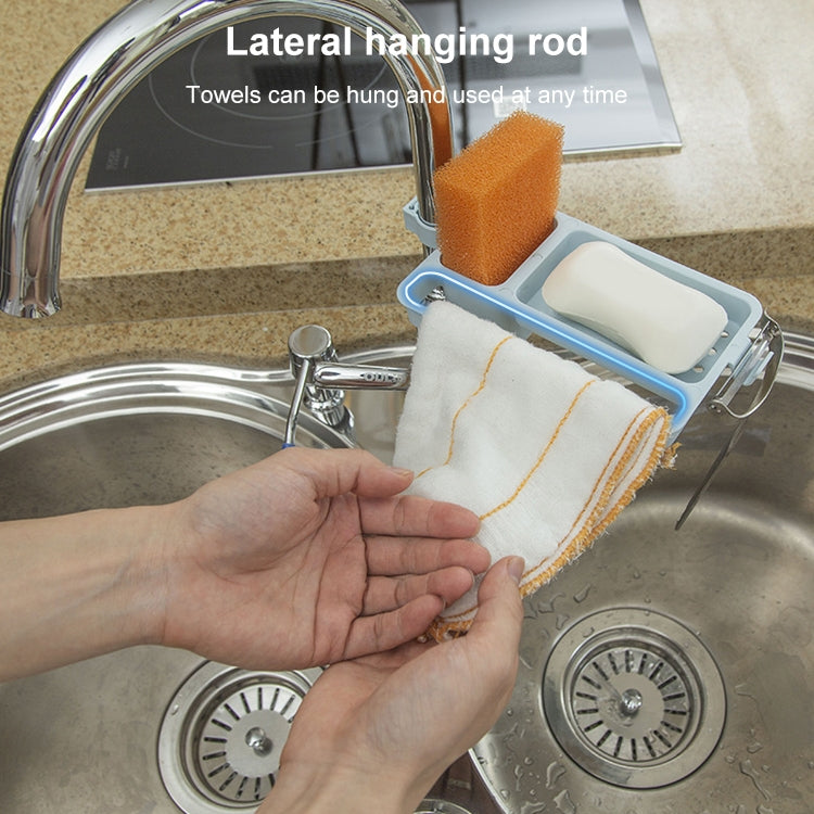 Multifunctional Bathroom Faucet Drain Rack Soap Box Rag Hook