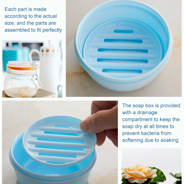 2 PCS Circular Drainage Covered Portable Travel Soap Box