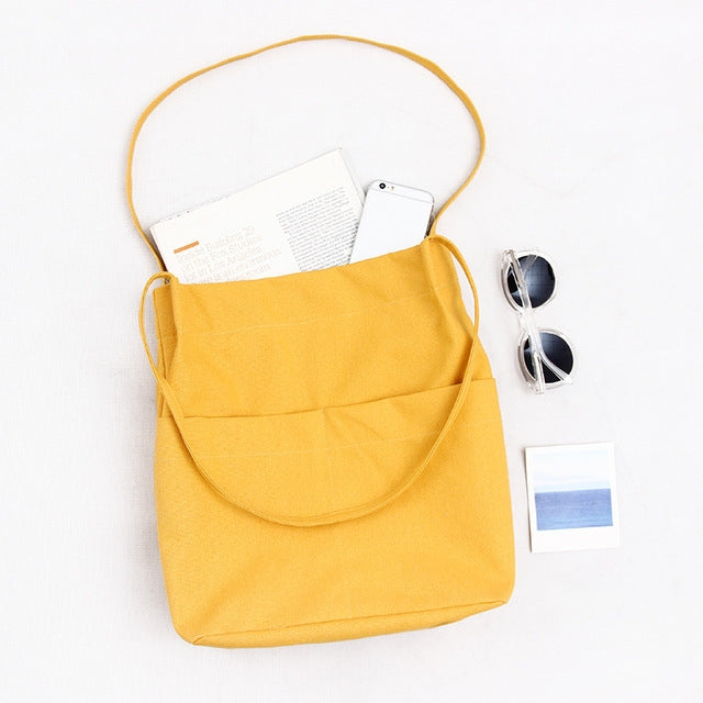 Foldable Student Literary Canvas Shoulder Bag